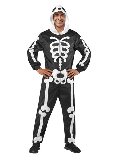 Skeleton Onesie Costume, Adult