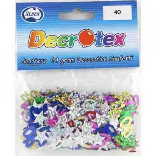 40 Multicoloured & Stars Table Confetti/Scatters