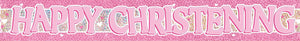 Banners Happy Christening Pink