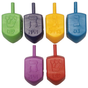 Coloured Plastic Dreidels- Medium 10Pk