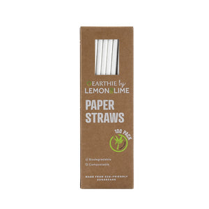 White Paper Smoothie Straws 100PK