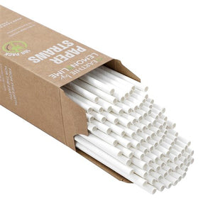 White Paper Smoothie Straws 100PK