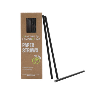 Black Paper Smoothie Straws 100PK