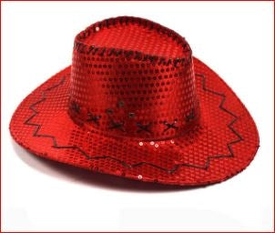 Deluxe Sequin Cowboy Hat Red