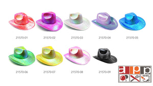 Metallic Fluoro Coloured Cowboy Hats