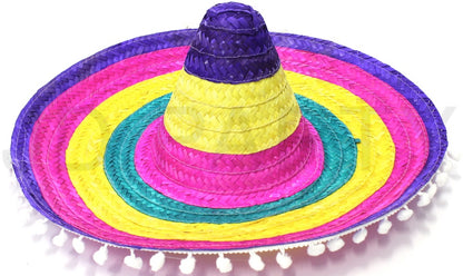 Sombrero Straw Multi Colour With Fringe