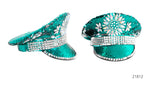 Deluxe Teal Studded Sequin Cap