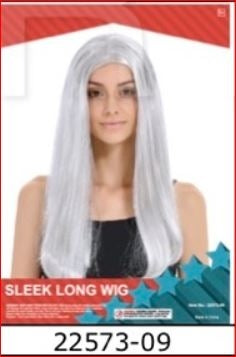 Sleek Long Wig Silver