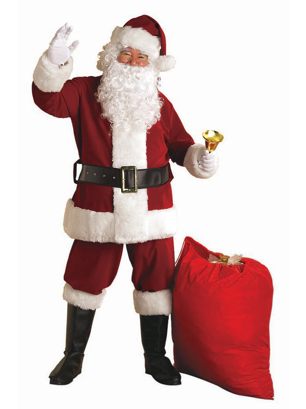 Santa Suit - Crimson Regal Plush, Adult