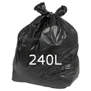 240 Litre Black Bin Liners/ Garbage Bags