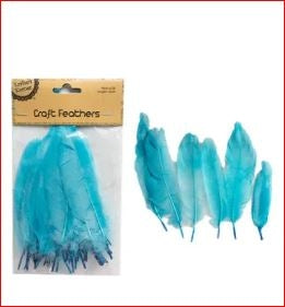 Craft Feathers Blue 14cm