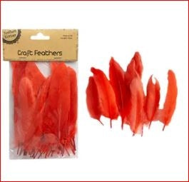 Craft Feathers Red 14cm