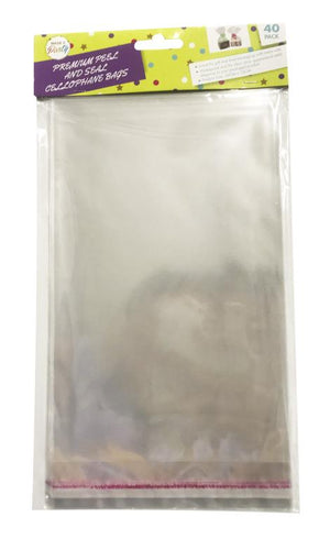 Peel And Seal Cellophane Bags 26cmx15cm