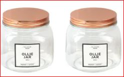 glass jar ollie 850 ml with copper lid