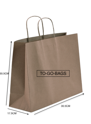 To Go Brown Budget Paper Bags With Handles 50PK