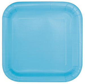 Powder Blue Square Paper Plates 17.4cm