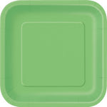 Lime Green Square Paper Plates17.4 cm