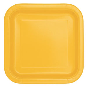 Sunflower Yellow Square Paper Plates17.4 cm