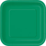 Emerald Green Square Paper Plates 17.4cm