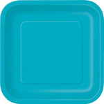 Carribbean Teal Square Paper Plates