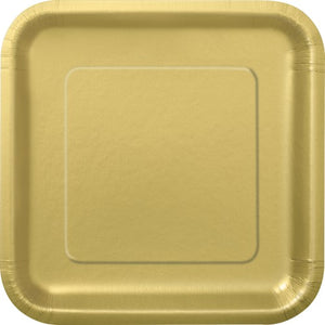 Gold Square Paper Plates 17.4 cm