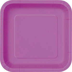 Pretty Purple Square Paper Plates 17.4cm