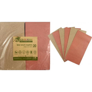 Metallic Rosegold-Kraft 1/8 Napkins