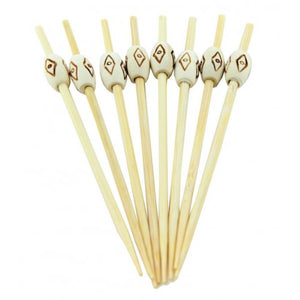 Wooden Picks With Aztec Bead 12CM 100PK