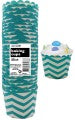 Chevron Caribbean Teal Paper Baking Cups