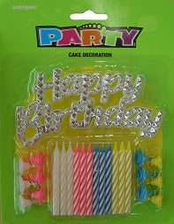 Happy Birthday Candles With Cake Toppers