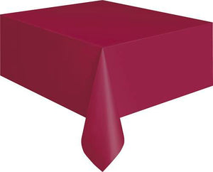 Plastic Burgundy Rectangle Table Cover