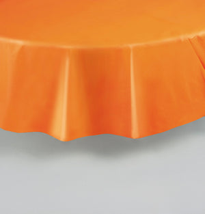 Plastic Orange Round Table Cover