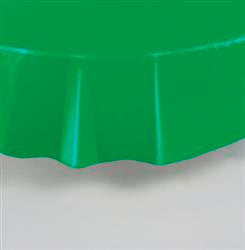 Plastic Emerald Green Round Table Cover