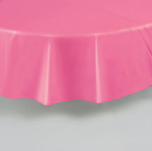 Plastic Hot Pink Round Table Cover