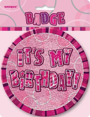 Glitz Pink Jumbo Birthday Badge 