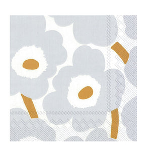 marimekko unikko white silver napkins