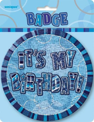 Glitz Blue Jumbo Birthday Badge 