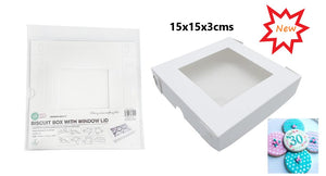 Biscuit Box With Clear Lid 15x15x3cm 2PK