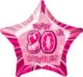 Glitz Pink 80th Birthday Star Foil Balloon