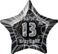 Glitz Black And Silver 13th Star Foil Balloon