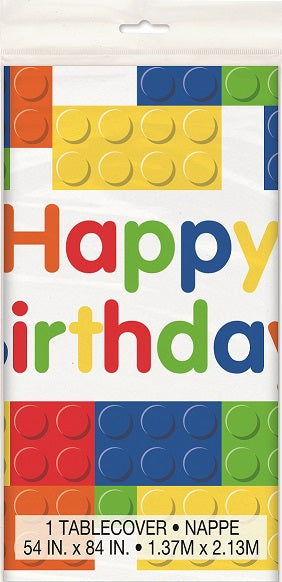 Building Blocks Birthday Printed  Tablecover