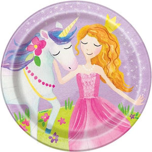 Magical Princess & Unicorn Paper Lunch Plates