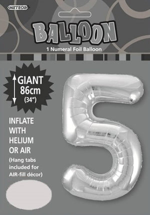 Giant Foil Gold/Silver/Pink Number 5 Balloon