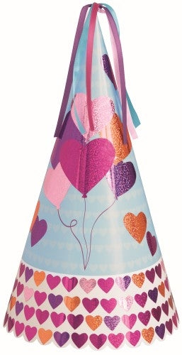 Balloon Hearts Prismatic Foil Party Hat 