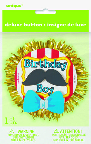 Deluxe Badge Birthday Boy Mustache