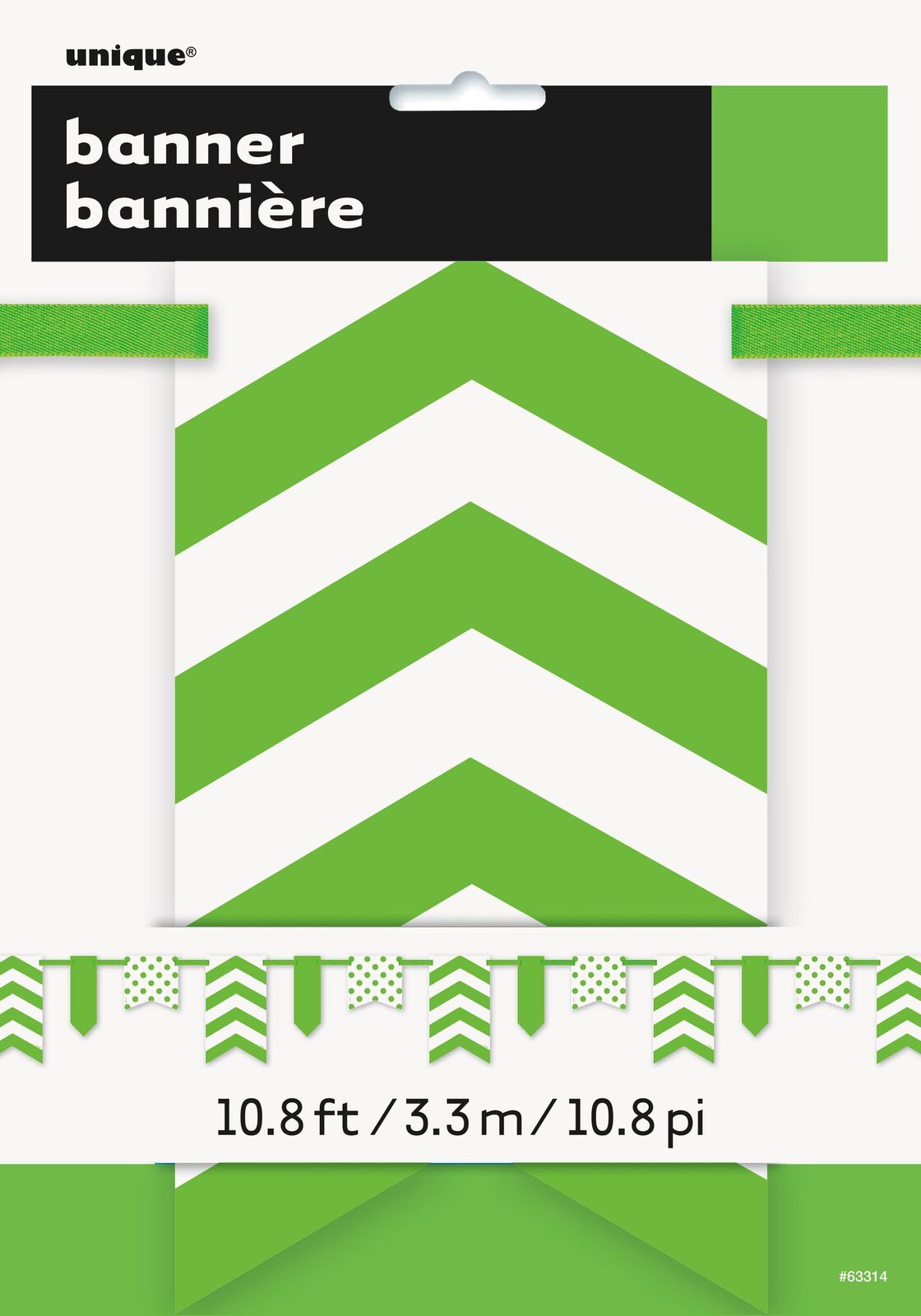 Paper Pennant Banner Lime Green