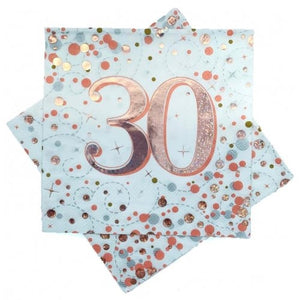 Happy Birthday 30th  Rose Gold Napkins