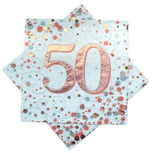 Happy Birthday 50th  Rose Gold Napkins