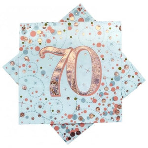 Happy Birthday 70th  Rose Gold Napkins