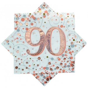 Happy Birthday 90th  Rose Gold Napkins